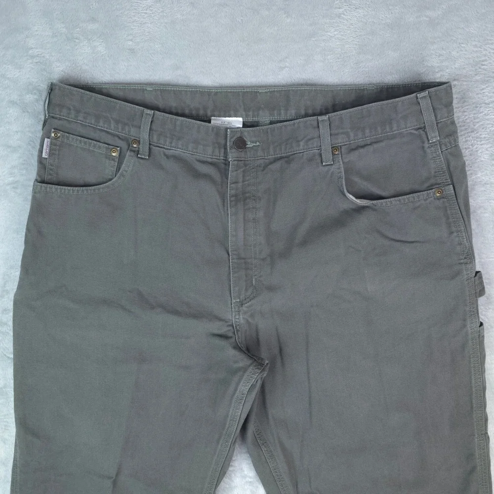 Carhartt Carpenter Pants‎ Mens 42x30 Gray Loose Fit Canvas B159 DMS Workwear